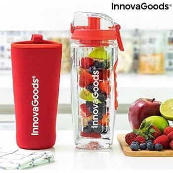 InnovaGoods IG814526 Botella Deportiva con Filtro Infusor XL Infruitssion-Rojo, Unisex Adulto