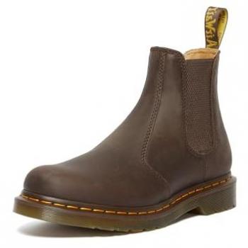 Botas Chelsea Dr. Martens 2976 en Marrón Crazy Horse con Pespuntes y Tirador Trasero - Talla 39