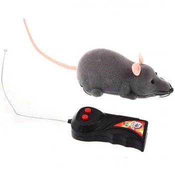 Ratón Gris Claro Adorable con Control Remoto Electrónico para Jugar con Gatos y Mascotas