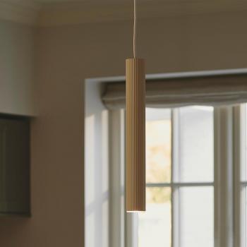 Lámpara Colgante Vico Beige, Pantalla Metálica, 1 Luz