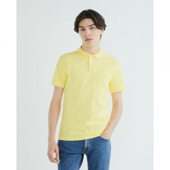 Boss Orange Men's Short Sleeve Polo - Yellow - Size: Regular/40