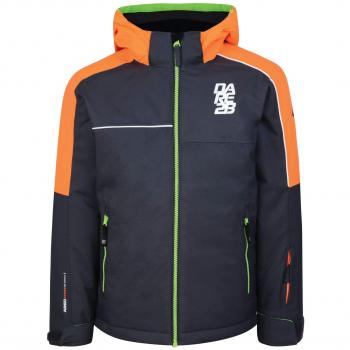 Dare 2b - Chaqueta de esquí con Aislamiento Impermeable para niños, Infantil, Color Ebony Grey/Vibrant Orange, tamaño Talla 3-4