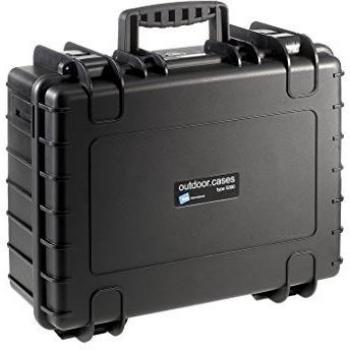 B&W Outdoor Transport Case - Type 5000 with Cubed Foam - Black - Waterproof according to IP67 Certification, Dustproof, Virtually Indestructible