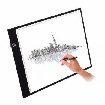Tableros de Dibujo A4 LED, M.Way Ultra-Delgado Caja de Luz 3 Iluminación Ajustable Panel de Copia para Animacion Dibujo Caligrafía Tatoo Boceto Pad Artesanía Arte Diseño Foto con 2m cable USB