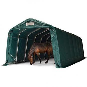 Refugio de pastizal TOOLPORT 3,3x8,4 m impermeable lona PVC 800N verde