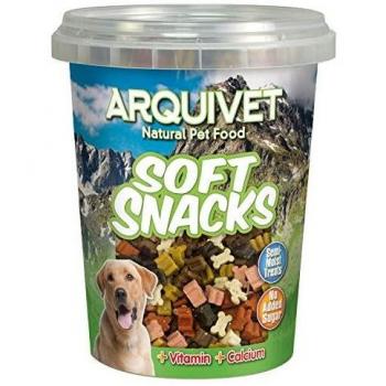 ARQUIVET Soft Snacks para Perro Mini huesitos Mix 300 gr - Snacks en Forma de Mini huesitos - Golosinas, chuches, premios y recompensas caninas - Alimento complementario