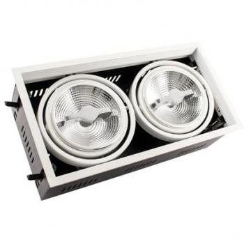 Foco Downlight LED 30W CREE-COB Regulable Direccionable AR111 Corte 315x155 mm Blanco Frío No Flicker