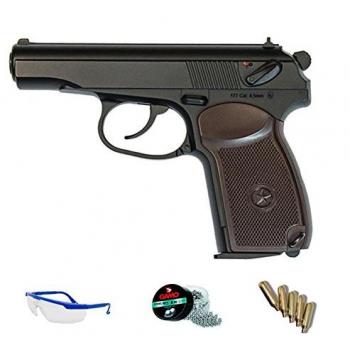 Pack KWC Makarov - Pistola de Aire comprimido (CO2) y balines de Acero (perdigones BBS) Calibre 4.5mm. Réplica Makarov