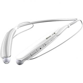 LG HBS-750 - Auriculares (Banda para cuello, Binaurale, Color blanco, Digital, Bluetooth, Track <, Track >, Volume +, Volume -)