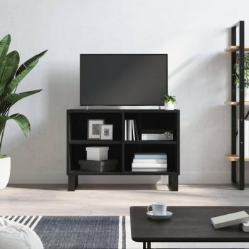 Mueble de TV vidaXL de madera de ingeniería negro 69,5x30x50 cm