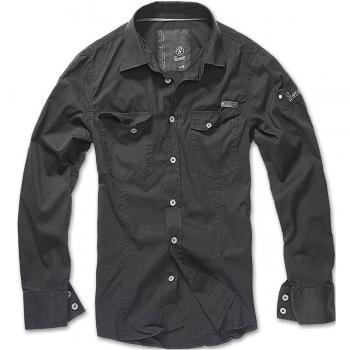 Brandit Men's Slim Fit Longsleeve Black Shirt