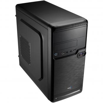 Aerocool QS182, Caja PC Minitorre ATX, Ventilador trasero 8cm, USB 3.0, Negro