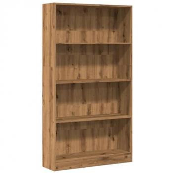 Estantería de madera de ingeniería roble artesanal 80x24x143 cm Marrón