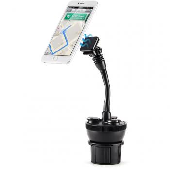 iKross Soporte de Coche para Smartphone, Soporte Magnético para Coche, con 3 Conversores de Cigarrillos y 2 puertos de USB