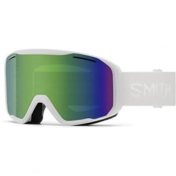 Máscara de Esquí Smith Blazer blanca con lentes espejados ChromaPop y protección solar verde