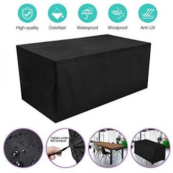 HOCOSY Funda Muebles Jardin Impermeable,Protector Mesa Apilables, Anti-UV Resistente al Polvo, 210D Oxford, 200 X 160 X 70 cm, para Jardin Mesas Sillas Sofás Exterior