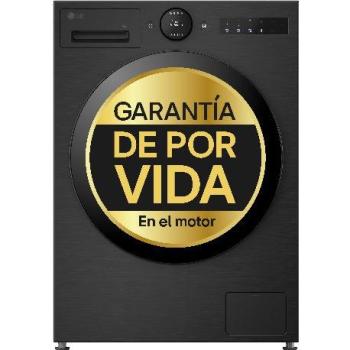 Lavadora Inteligente LG F4X7009TBB, AI Direct Drive, TurboWash 360º, Carga Frontal 9kg, 1400rpm, Eficiencia Energética A, Color Negro Mate