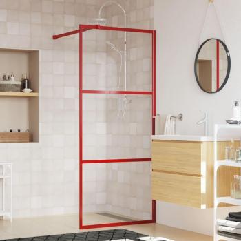 Mampara puerta de ducha vidrio transparente ESG rojo 90x195 cm