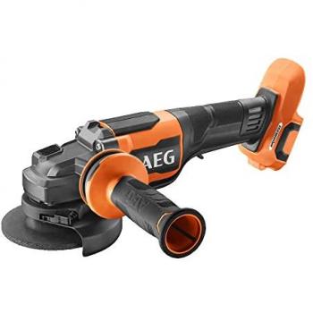 AEG BEWS18-115BLPX2-0 - Amoladora angular sin escobillas 18V 115mm, 9000 rpm, mango antivibración, interruptor hombre muerto, arranque progresivo,