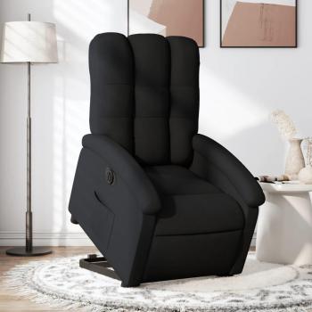 Sillón eléctrico reclinable elevable de tela negro Vidaxl - Color: Negro, Tipo: Sillón eléctrico, Características: Reclinable, Elevable, Material: Tela