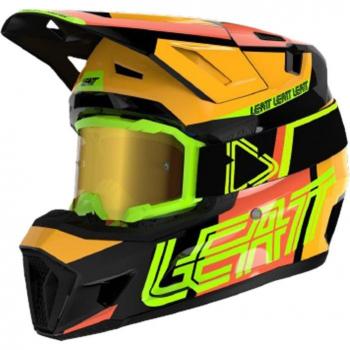 Leatt 7.5 V24 Casco de Cross con Gafas Kit Moto Cítrico y Negro Naranja (L)