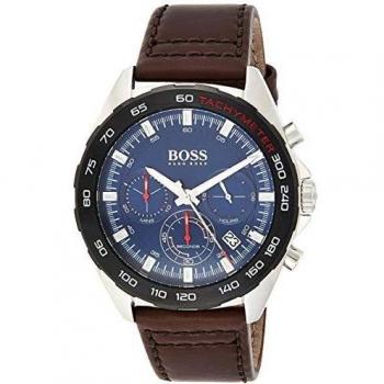 Hugo Boss Mens Chronograph Quartz Watch with Leather Strap 1513663