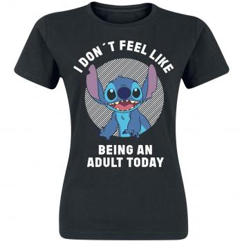 Lilo & Stitch Adult Mujer Camiseta Negro M 100% algodón Regular