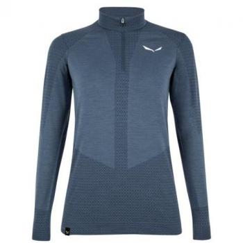Camiseta Interior Salewa Zebru Responsive de Manga Larga para Mujer - Color Azul Marino - Talla XL