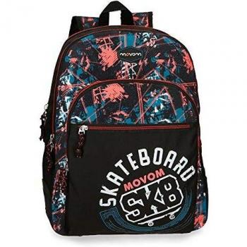 Mochila Doble Compartimento Movom Underground Negro/Rojo, 44 cm,