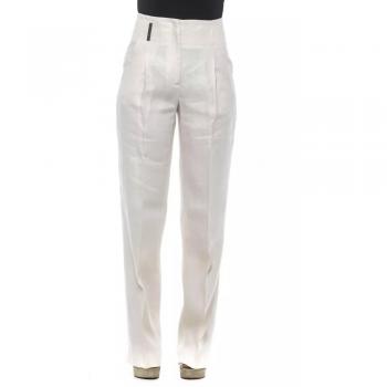 Peserico Beige/White Flax Jeans & Pants - IT42 | S