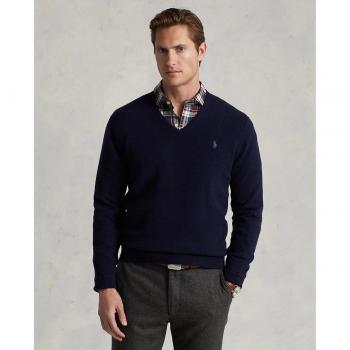 Polo Ralph Lauren Men's V-Neck Wool Sweater - Blue, Size S