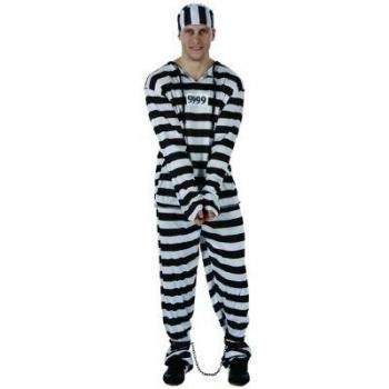 Atosa disfraz preso hombre adulto rayas blanco negro M