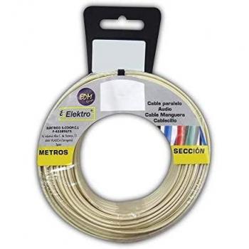 Carrete Cable Paralelo Teléfono Blanco 2 Vías 25 Metros Ref. 28081 EDM