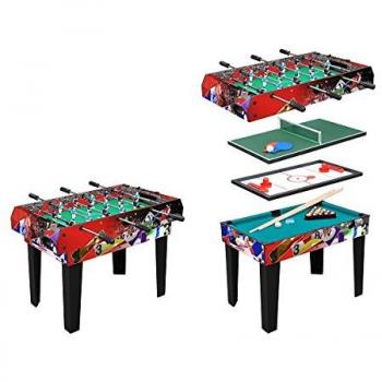 MESA MULTIJUEGOS MOKO 4 EN 1 Futbolín, Billar, Hockey, Ping-pong