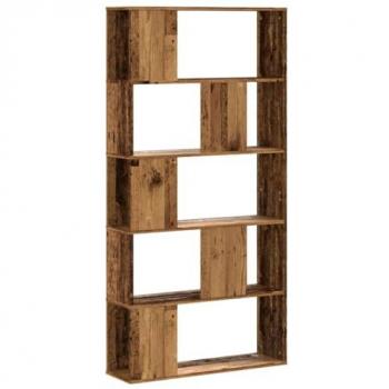 Librería 5 niveles madera color envejecido 80,5x23,5x162,5 cm multicapa