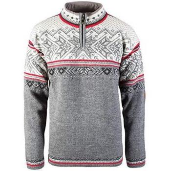 Dale of Norway Classic Warm Men's Wool Sweater - Gray/White, Size XL