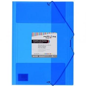 Grafoplas 04801830zpack de 6 carpetas con gomas multiline tamano folio color azul