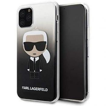 Funda Dura Karl Lagerfeld para iPhone 11 Pro Color Negro con Diseño Gradiente Iconic