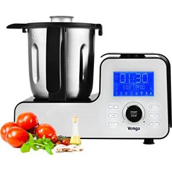Robot de Cocina Multifuncional Venga! VG HA 3000 - 10 Programas, Báscula Integrada, Libro de Recetas, 1500W