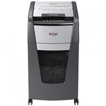Rexel Optimum Autofeed Destructora de Papel de Corte en Partículas P4, 225 Hojas, Papelera Extraíble de 60 L, con Ruedas, 2020225X