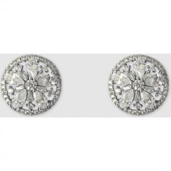 Pendientes Flores con Circonitas Blancas