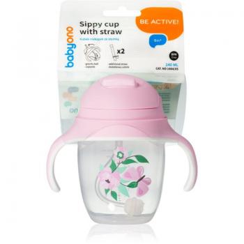 BabyOno Be Active Weighted Straw Sippy Cup 6m+ Butterfly 240ml