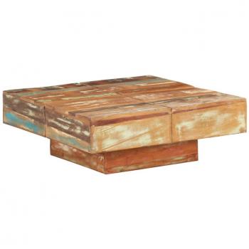 Mesa de centro de madera maciza reciclada 80x80x28 cm