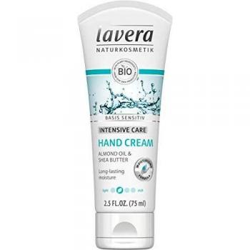 lavera basis sensitiv Hand Cream - natural cosmetics - vegan - certified - organic aloe vera & organic shea butter - 75ml