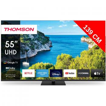 Televisor LED 4K Ultra HD Smart TV Thomson 55 (139 cm) con Google TV, Wi-Fi y Bluetooth
