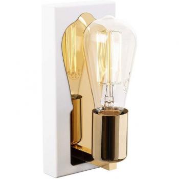 Aplique de pared WellHome, estructura de hierro color blanco