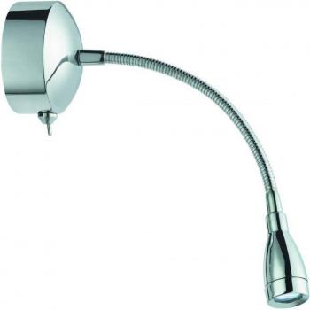 Aplique de pared ajustable LED cromado con vidrio, 0,8 W, 6500K