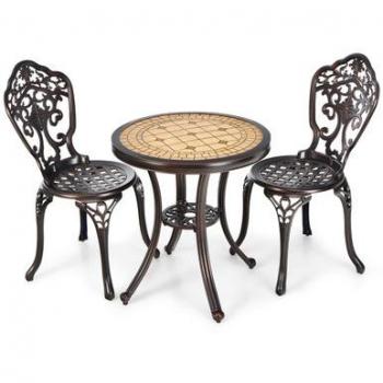 3-Piece All-Weather Cast Aluminum Patio Bistro Set