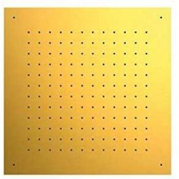 Rociador de Ducha Empotrado a Techo Anticalcáreo Color Oro Mate 24K 500x500 mm - TRES 134951OM