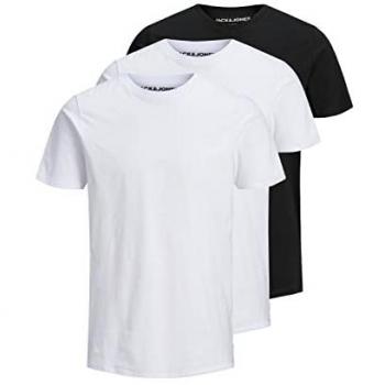 Camiseta de Hombre Jack & Jones, paquete de 3 - JJEORGANIC BASIC TEE O-NECK, manga corta, algodón orgánico, talla XXL